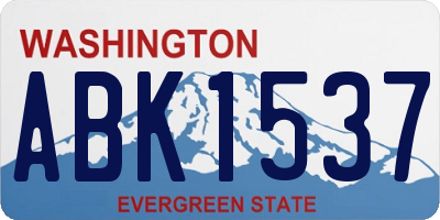 WA license plate ABK1537