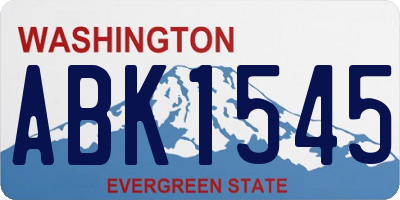 WA license plate ABK1545