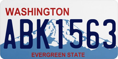 WA license plate ABK1563