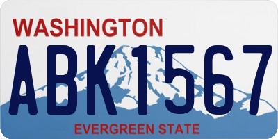 WA license plate ABK1567