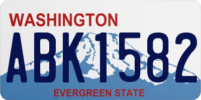 WA license plate ABK1582