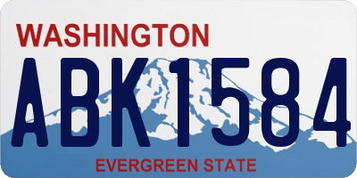 WA license plate ABK1584