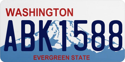 WA license plate ABK1588