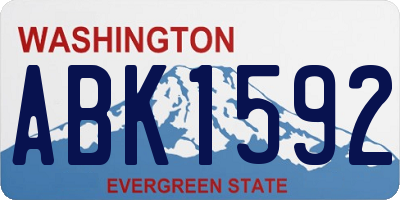 WA license plate ABK1592