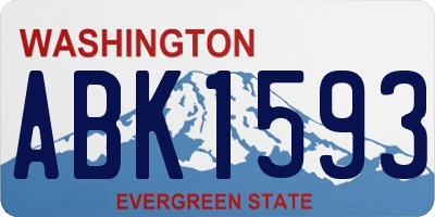WA license plate ABK1593