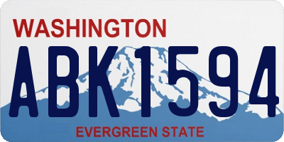 WA license plate ABK1594