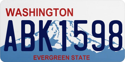 WA license plate ABK1598