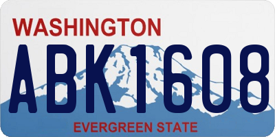WA license plate ABK1608