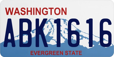WA license plate ABK1616