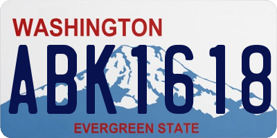WA license plate ABK1618