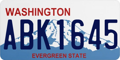 WA license plate ABK1645