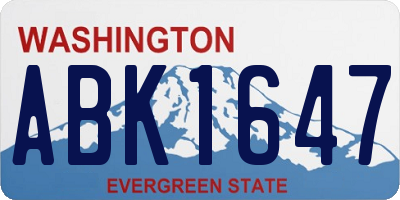 WA license plate ABK1647
