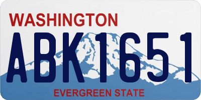 WA license plate ABK1651