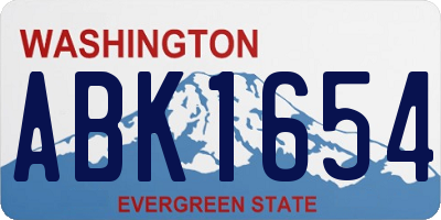 WA license plate ABK1654