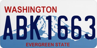 WA license plate ABK1663