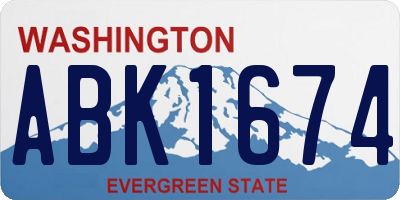 WA license plate ABK1674