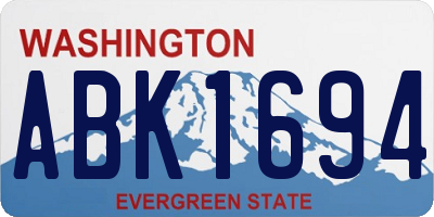 WA license plate ABK1694