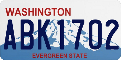 WA license plate ABK1702