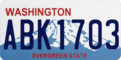 WA license plate ABK1703