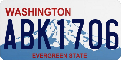 WA license plate ABK1706