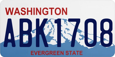 WA license plate ABK1708