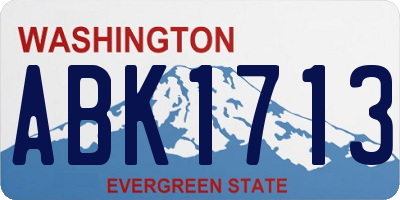 WA license plate ABK1713