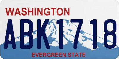 WA license plate ABK1718