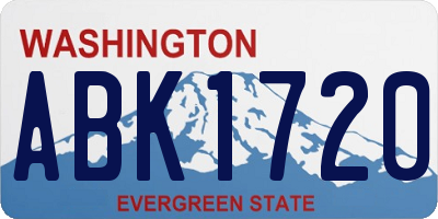 WA license plate ABK1720