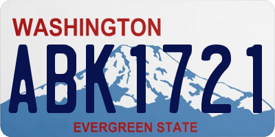 WA license plate ABK1721