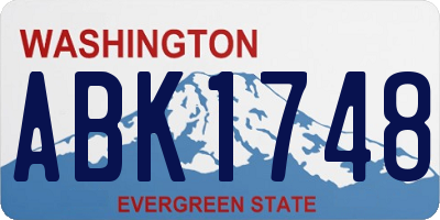 WA license plate ABK1748