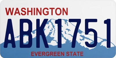 WA license plate ABK1751
