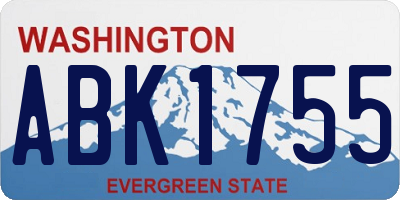 WA license plate ABK1755
