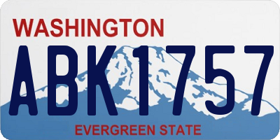 WA license plate ABK1757