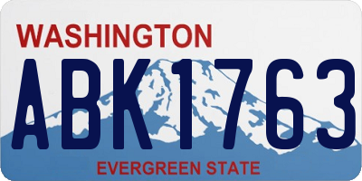 WA license plate ABK1763