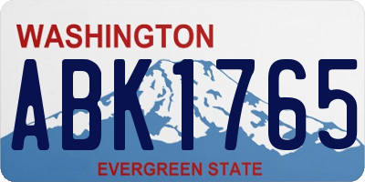 WA license plate ABK1765