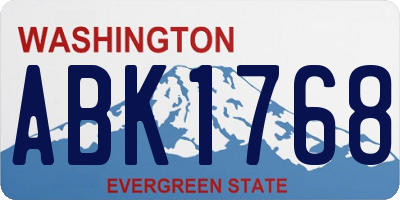 WA license plate ABK1768