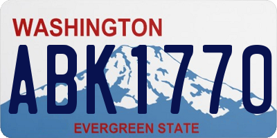 WA license plate ABK1770