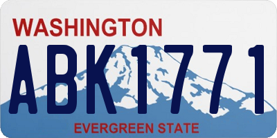 WA license plate ABK1771