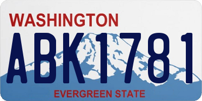 WA license plate ABK1781