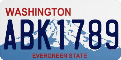 WA license plate ABK1789