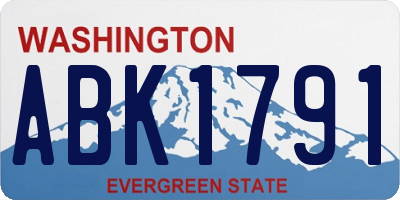 WA license plate ABK1791