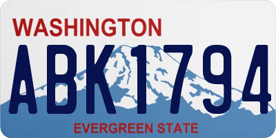 WA license plate ABK1794