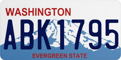WA license plate ABK1795