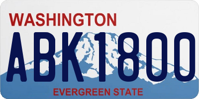 WA license plate ABK1800