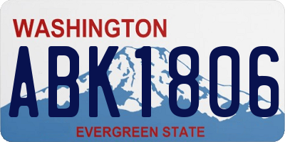 WA license plate ABK1806