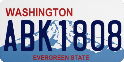 WA license plate ABK1808