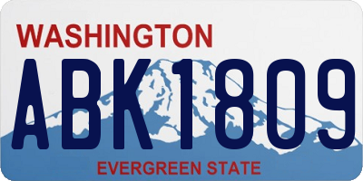 WA license plate ABK1809