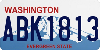 WA license plate ABK1813