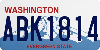 WA license plate ABK1814
