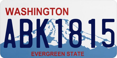 WA license plate ABK1815